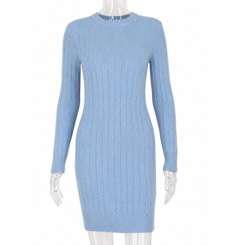 GAP Light Blue Ribbed Long Sleeve Sweater Dress